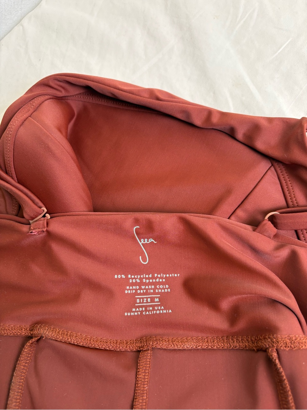 NWT Seea Bolinas Surf One Piece Swim Suit FP Movement Brown Walnut M - Picture 7 of 12